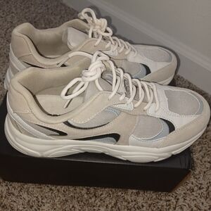 Fashion Nova Beige and White Sneakers